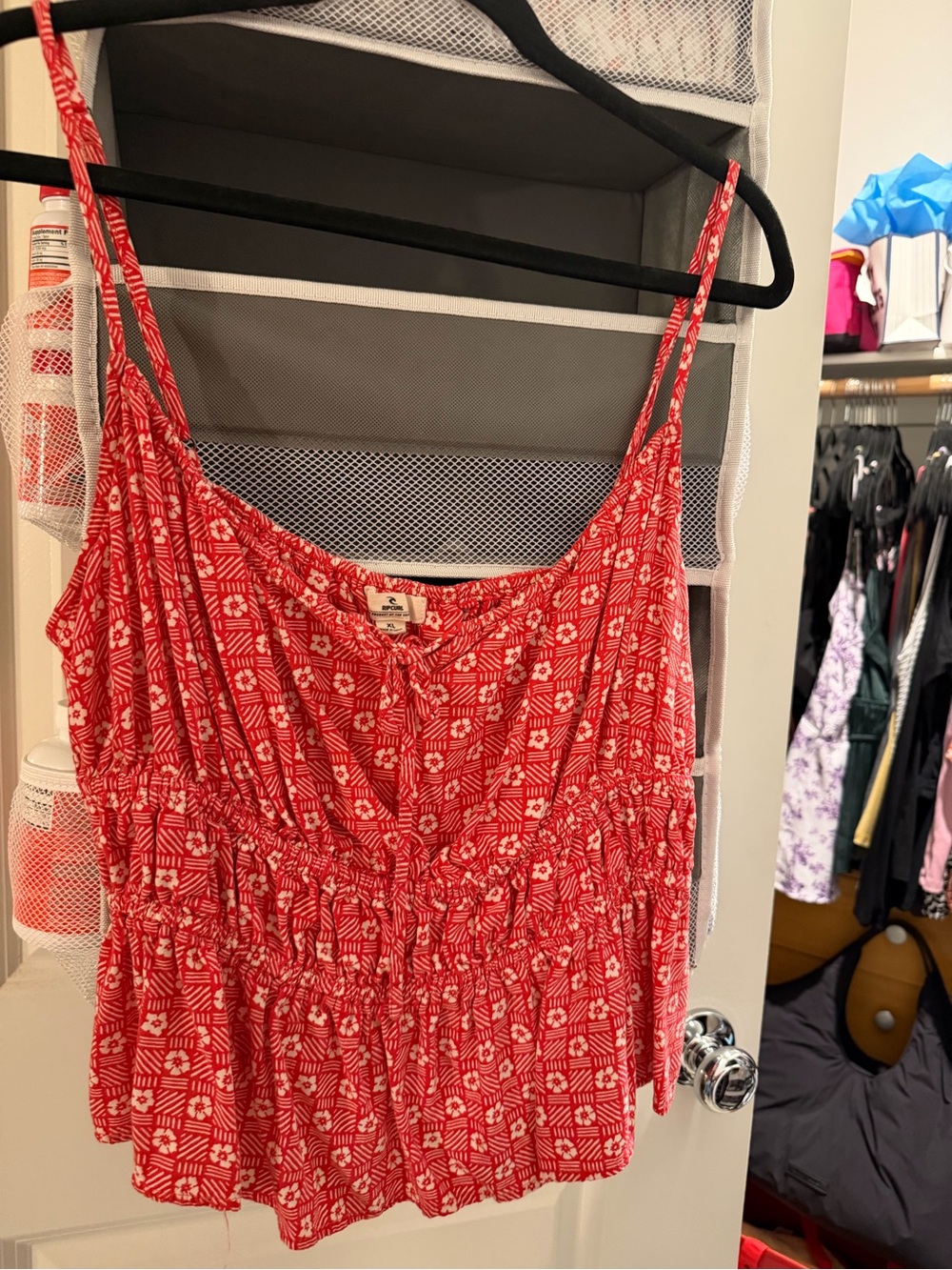 Rip Curl Red Printed Spaghetti Strap Camisole